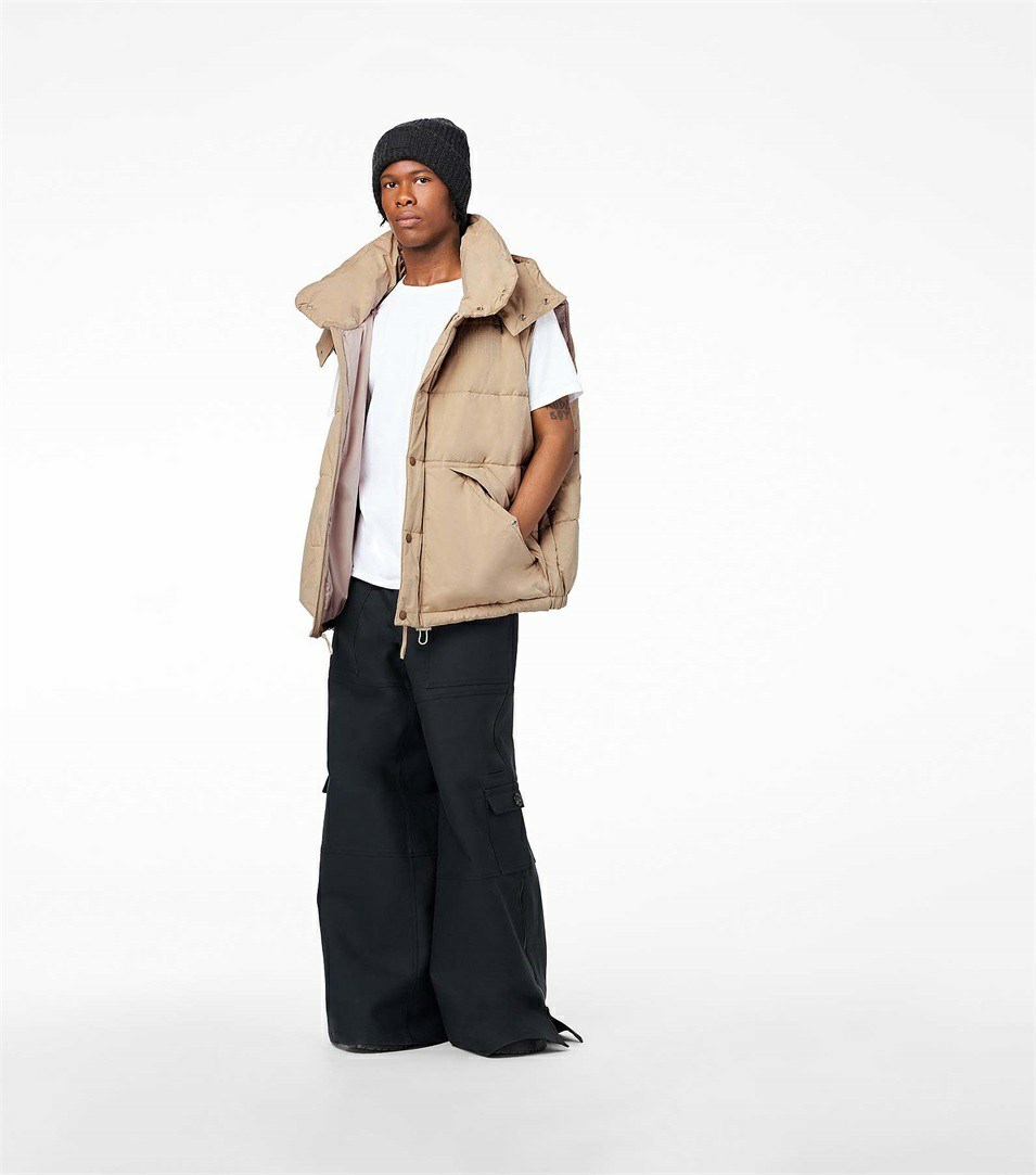 Beige Marc Jacobs The Oversized Puffer Women's Vest | 4528YQMOF