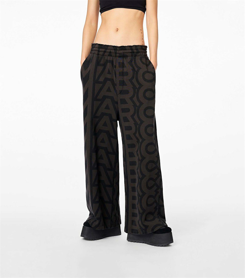 Black / Grey Marc Jacobs The Monogram Oversized Women's Pants | 3467SNQLH