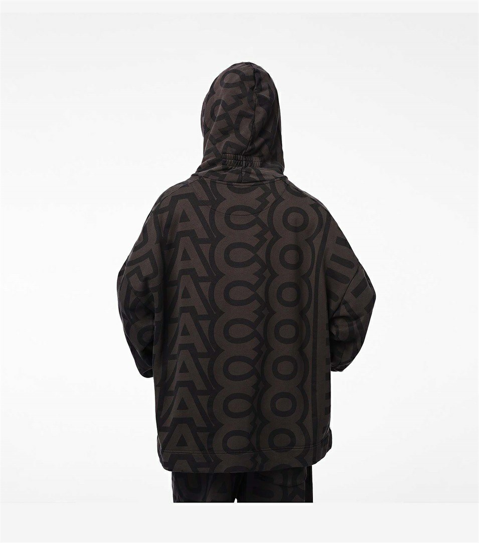 Black / Grey Marc Jacobs The Monogram Oversized Women's Hoodie | 7805VXWDB