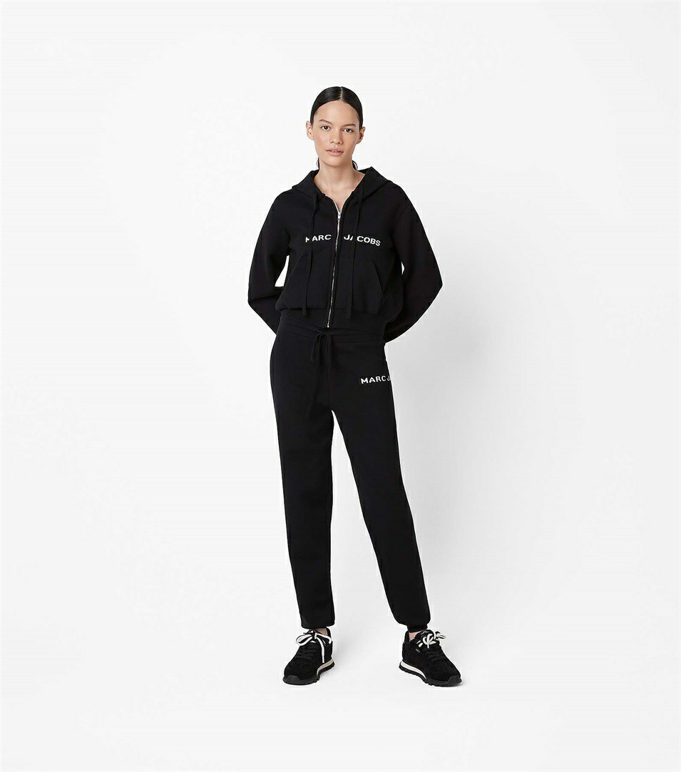 Black Marc Jacobs The Cropped Women's Hoodie | 9187RWYVH