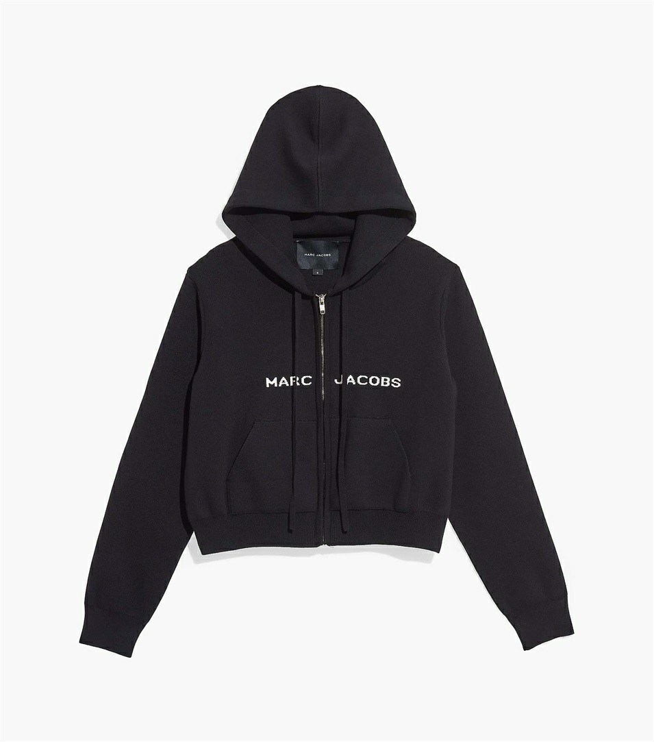 Black Marc Jacobs The Cropped Women\'s Hoodie | 9187RWYVH