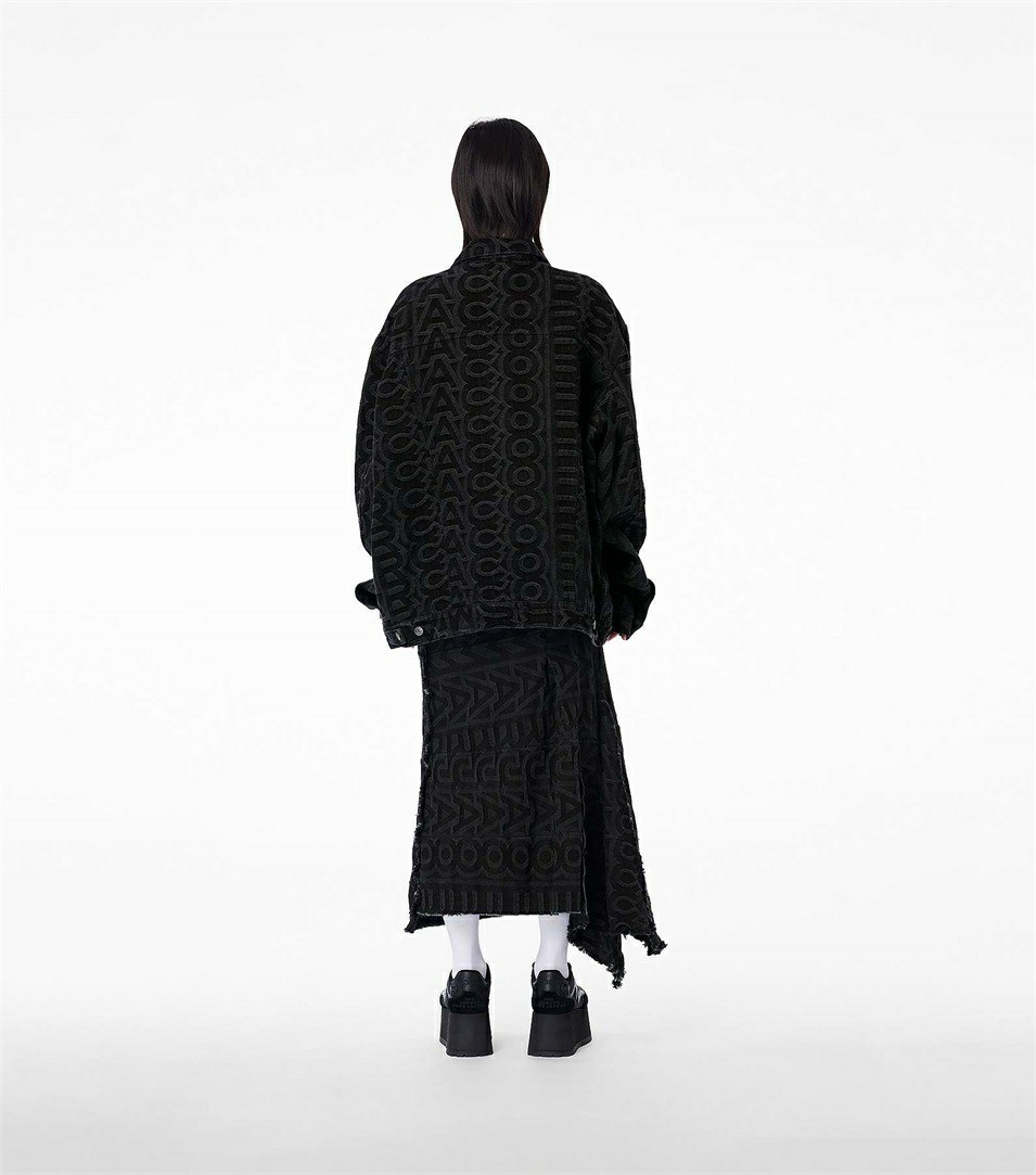 Black Marc Jacobs The Monogram Denim Women's Jackets | 1386BSEYT