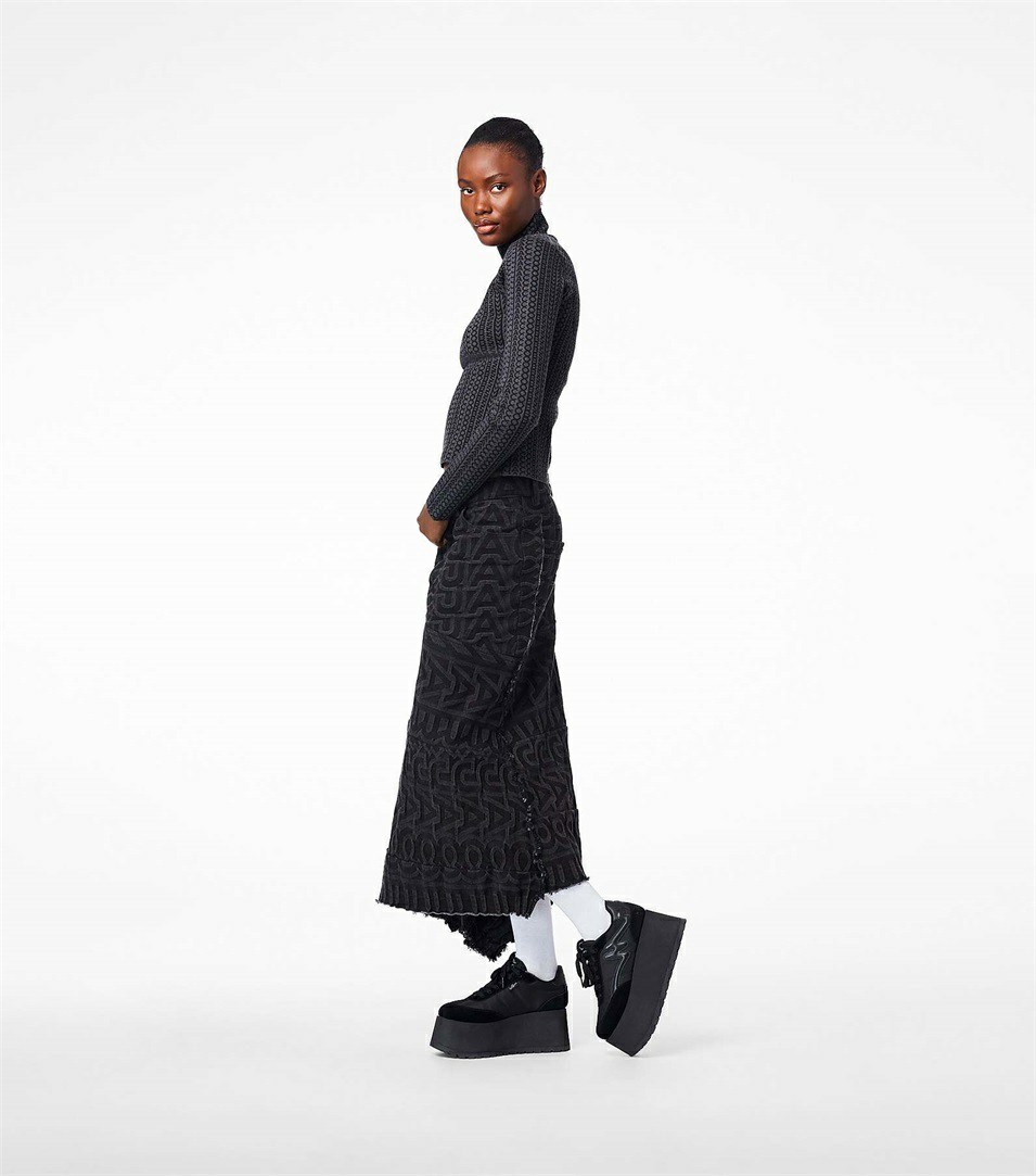Black Marc Jacobs The Platform Women's Sneakers | 6412UEFKO