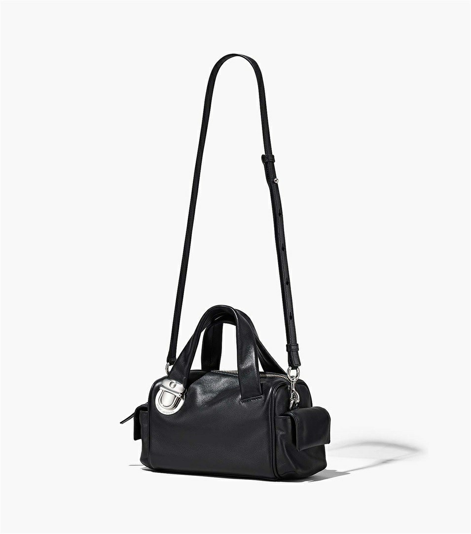 Black Marc Jacobs The Pushlock Mini Women's Satchel Bags | 3918FKPYX