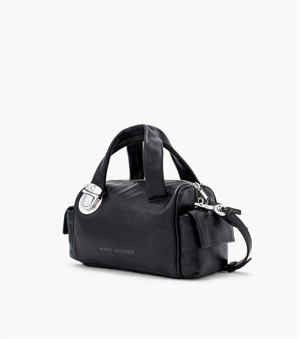 Black Marc Jacobs The Pushlock Mini Women's Satchel Bags | 3918FKPYX