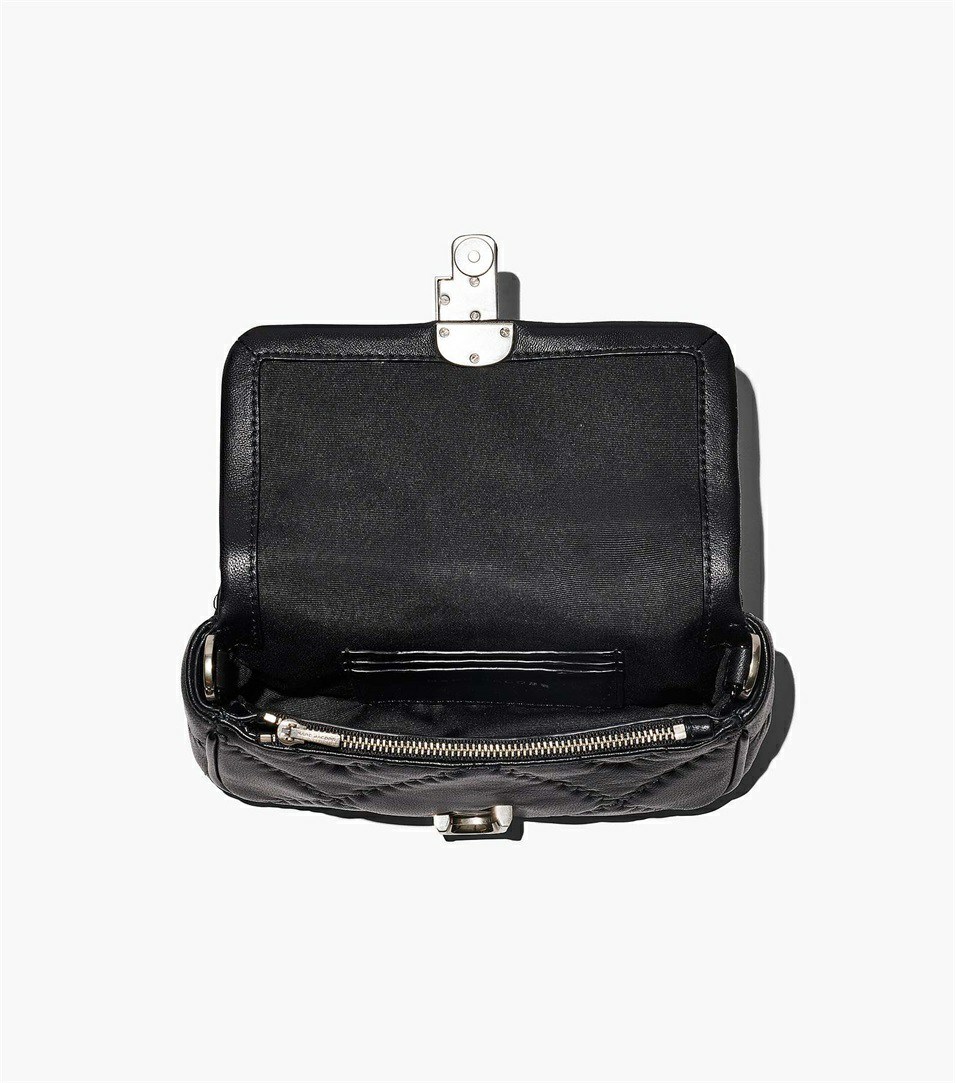 Black Marc Jacobs The Quilted Leather J Marc Mini Women's Shoulder Bags | 1403SELRU