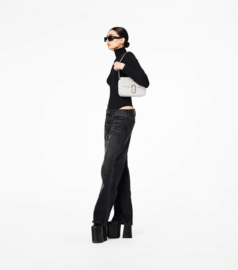 Black Marc Jacobs The Quilted Leather J Marc Women's Shoulder Bags | 9483EZTRQ