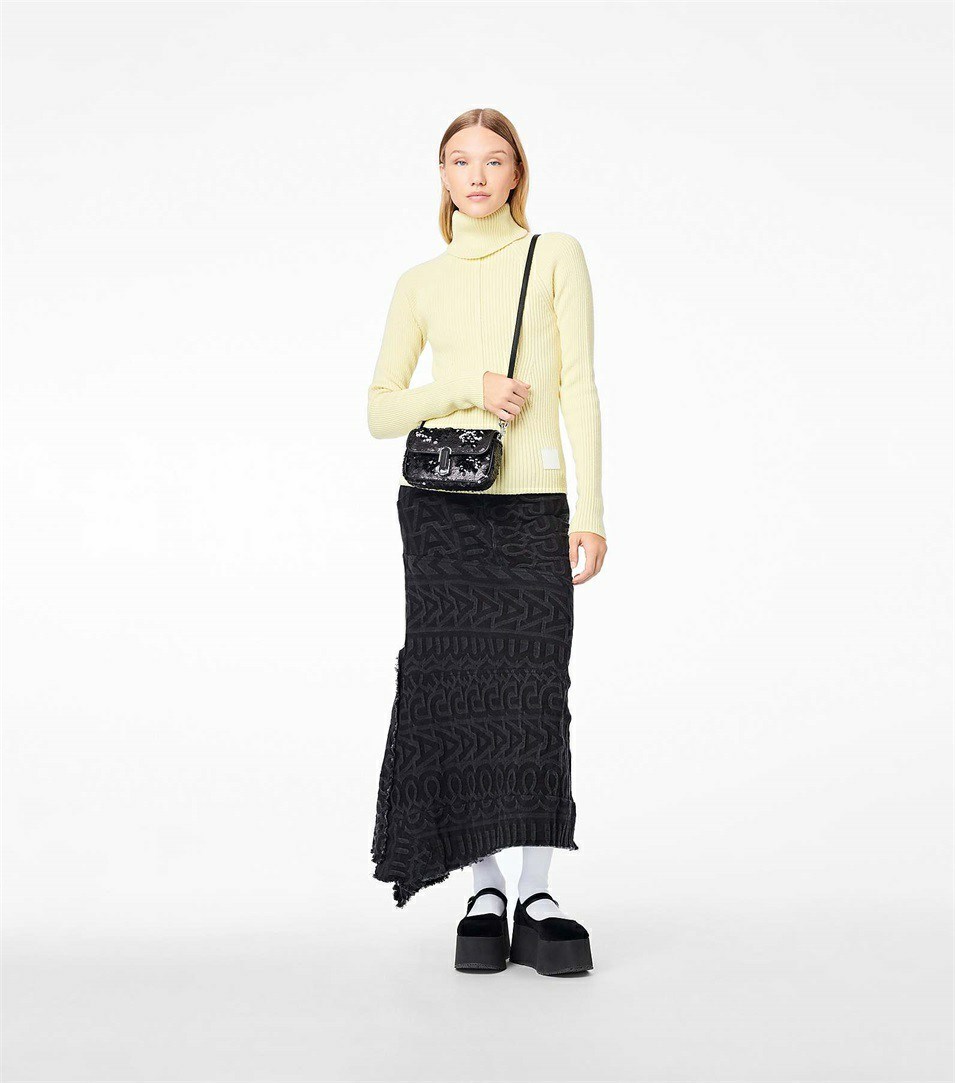 Black Marc Jacobs The Sequin J Marc Mini Women's Shoulder Bags | 9257YXCFU