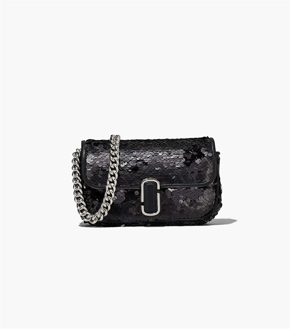 Black Marc Jacobs The Sequin J Marc Mini Women\'s Shoulder Bags | 9257YXCFU