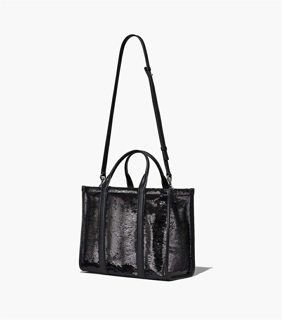 Black Marc Jacobs The Sequin Medium Women's Tote Bags | 7640WDYPR