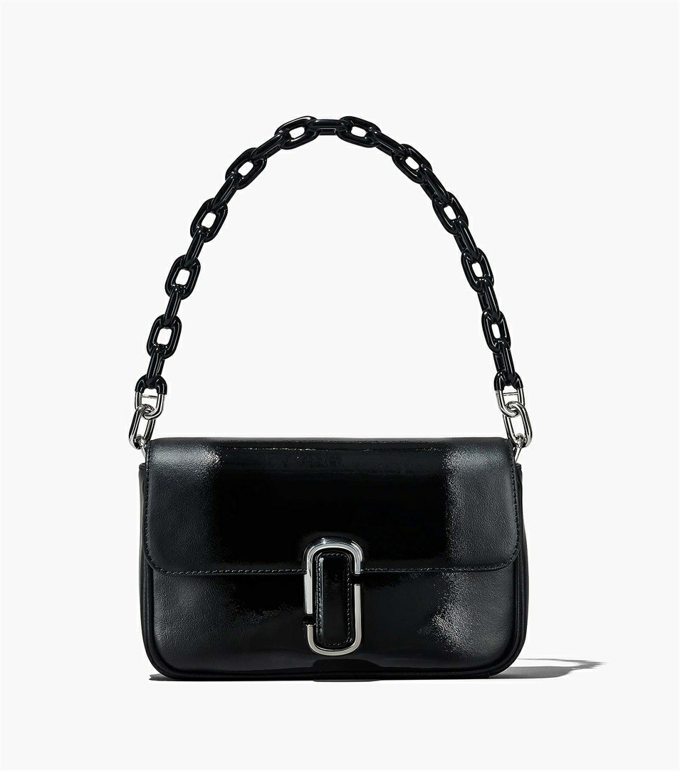 Black Marc Jacobs The Shadow Patent Leather J Marc Women\'s Shoulder Bags | 1836NEWUY