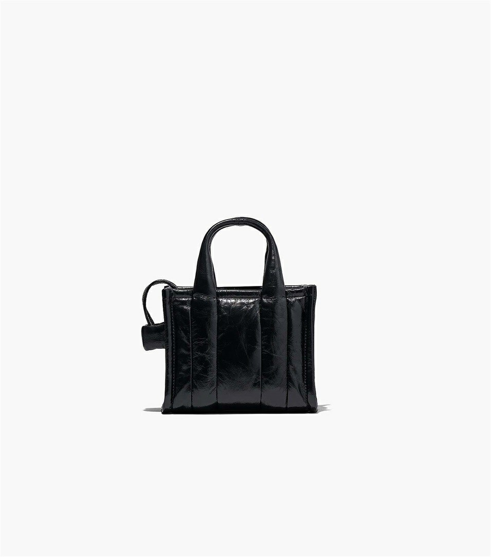 Black Marc Jacobs The Shiny Crinkle Micro Women's Tote Bags | 4201DUSYM