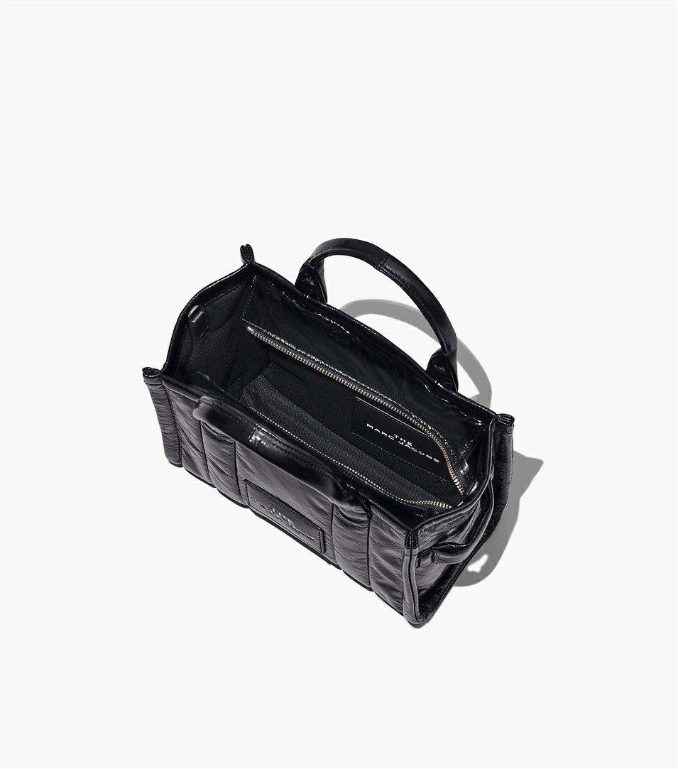 Black Marc Jacobs The Shiny Crinkle Mini Women's Tote Bags | 8367PIRXW
