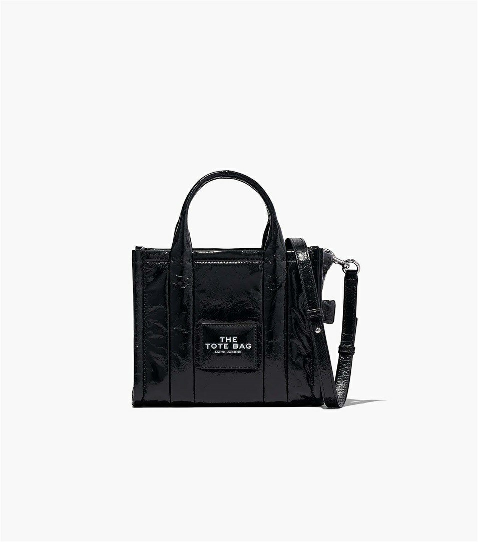 Black Marc Jacobs The Shiny Crinkle Mini Women\'s Tote Bags | 8367PIRXW