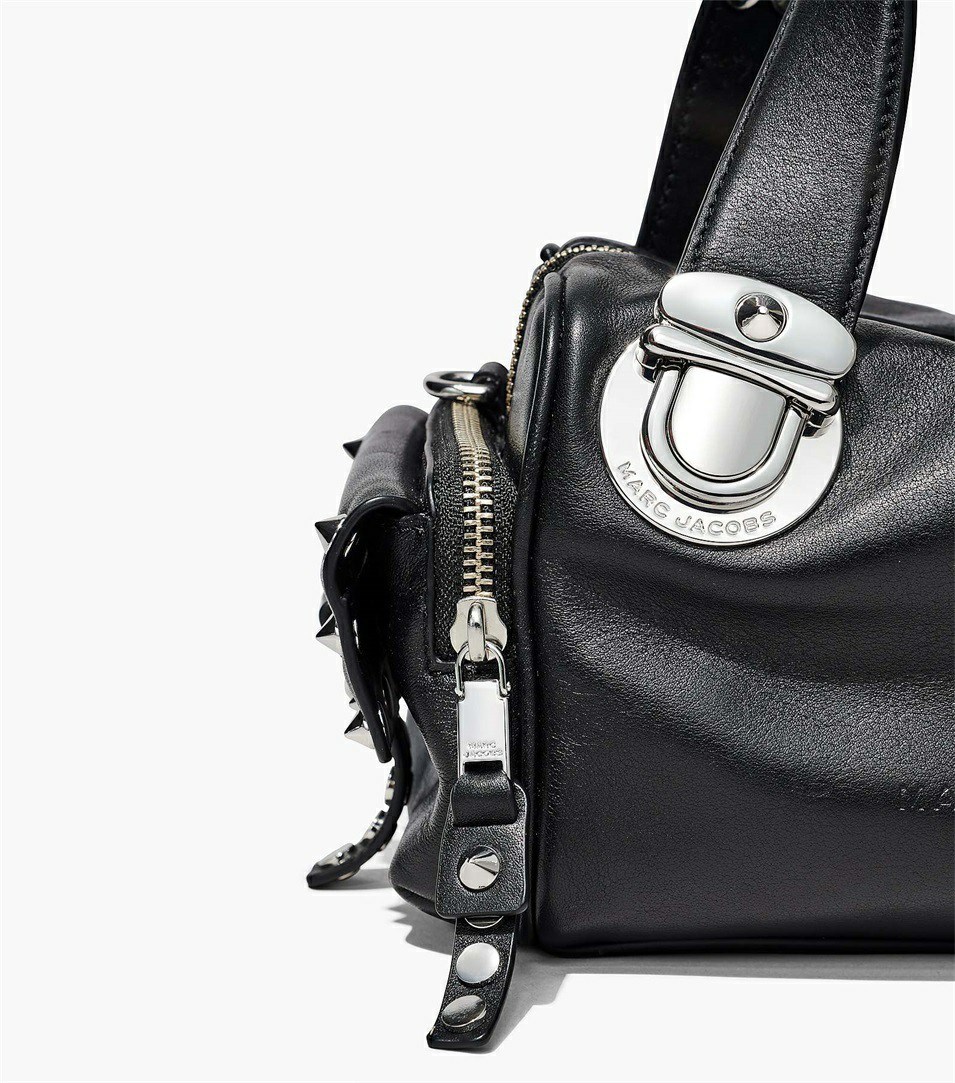 Black Marc Jacobs The Studded Pushlock Mini Women's Satchel Bags | 0397GVPBW