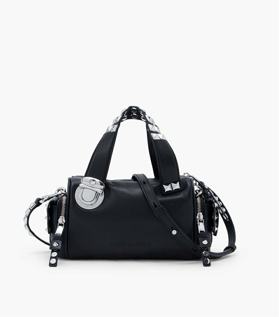 Black Marc Jacobs The Studded Pushlock Mini Women\'s Satchel Bags | 0397GVPBW