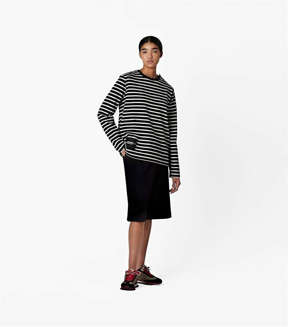 Black Multicolor Marc Jacobs The Striped Women's T Shirts | 5438HCTVR