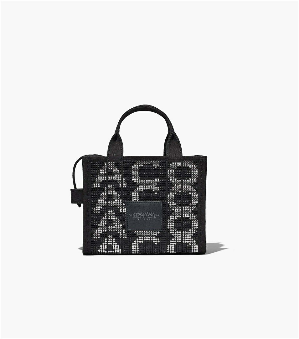 Black Multicolor Marc Jacobs The Studded Monogram Mini Women's Tote Bags | 4615XVHKQ