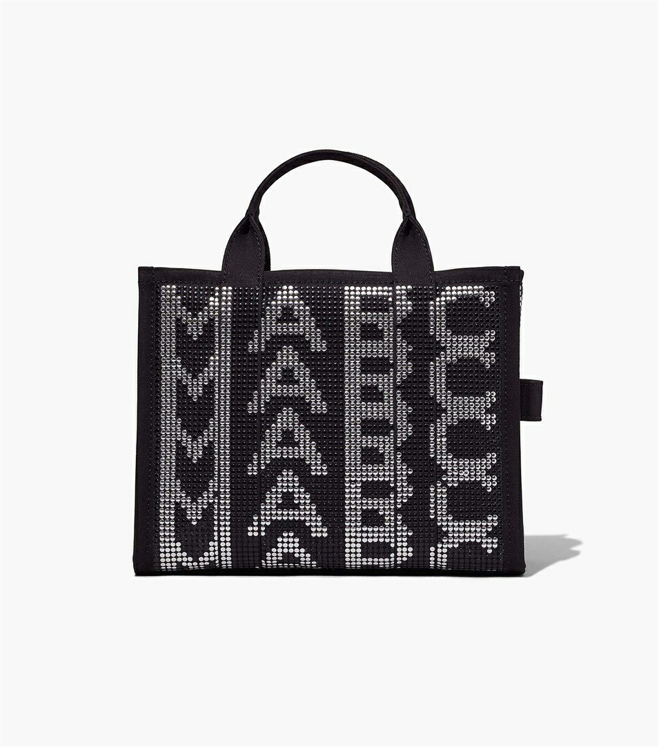 Black Multicolor Marc Jacobs The Studded Monogram Medium Women\'s Tote Bags | 9043NTEZX
