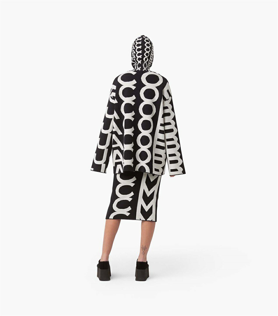 Black / White Marc Jacobs The Monogram Knit Tube Women's Skirts | 6537QHJDR
