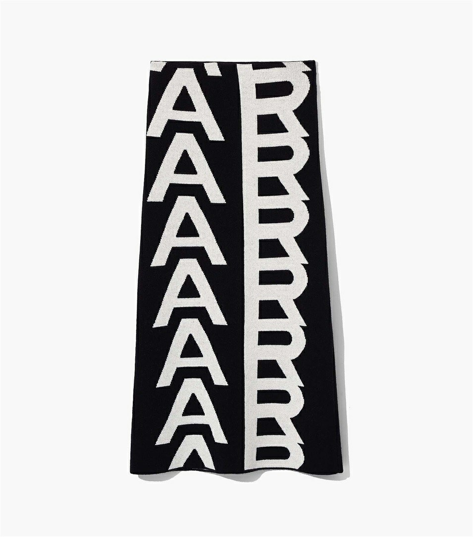 Black / White Marc Jacobs The Monogram Knit Tube Women\'s Skirts | 6537QHJDR