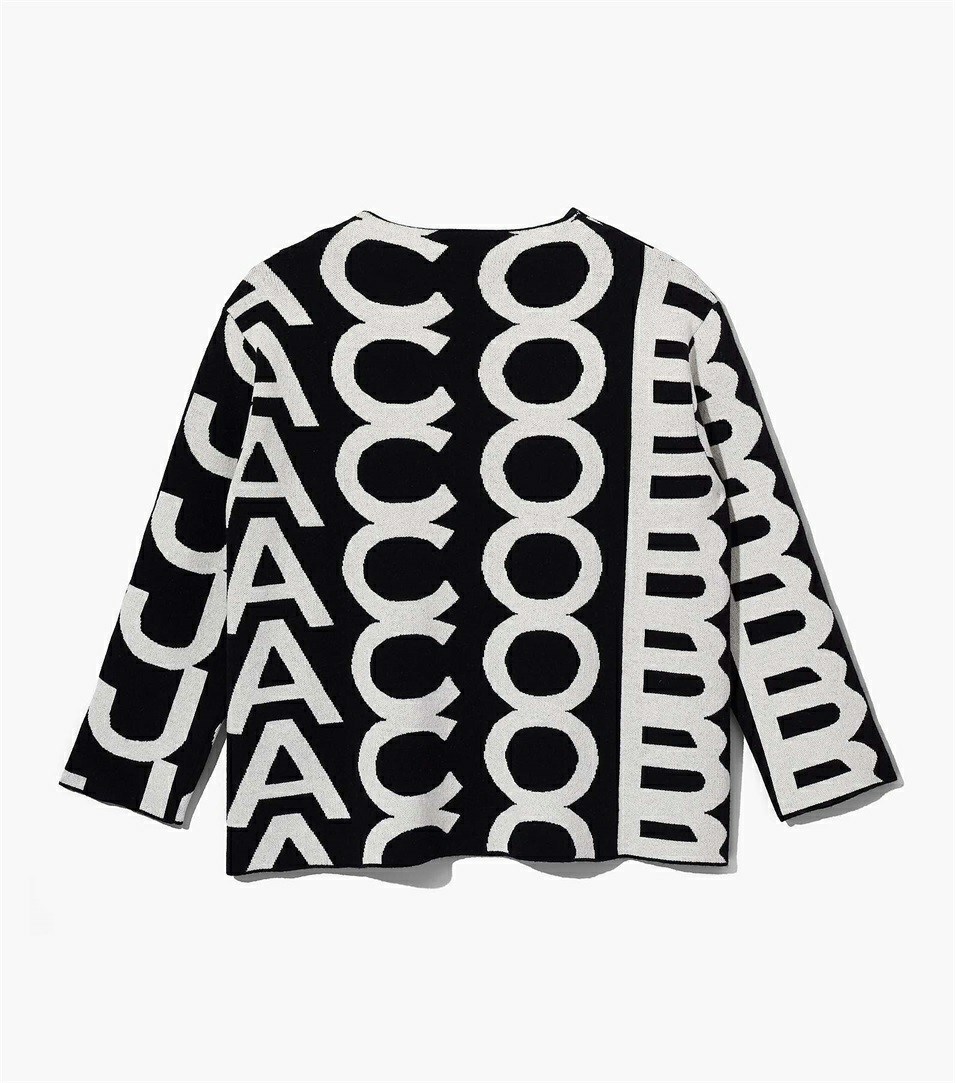 Black / White Marc Jacobs The Monogram Oversized Knit Women's Jumpers | 1597EDBIX