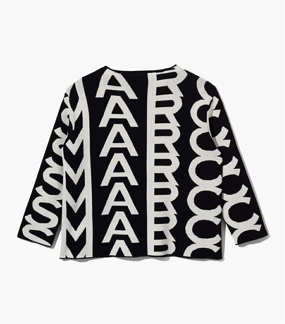 Black / White Marc Jacobs The Monogram Oversized Knit Women\'s Jumpers | 1597EDBIX