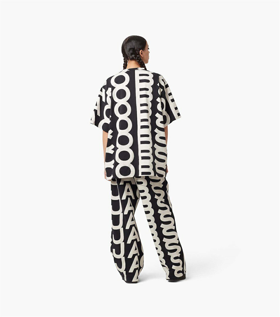 Black / White Marc Jacobs The Monogram Oversized Women's Pants | 6125EULJZ