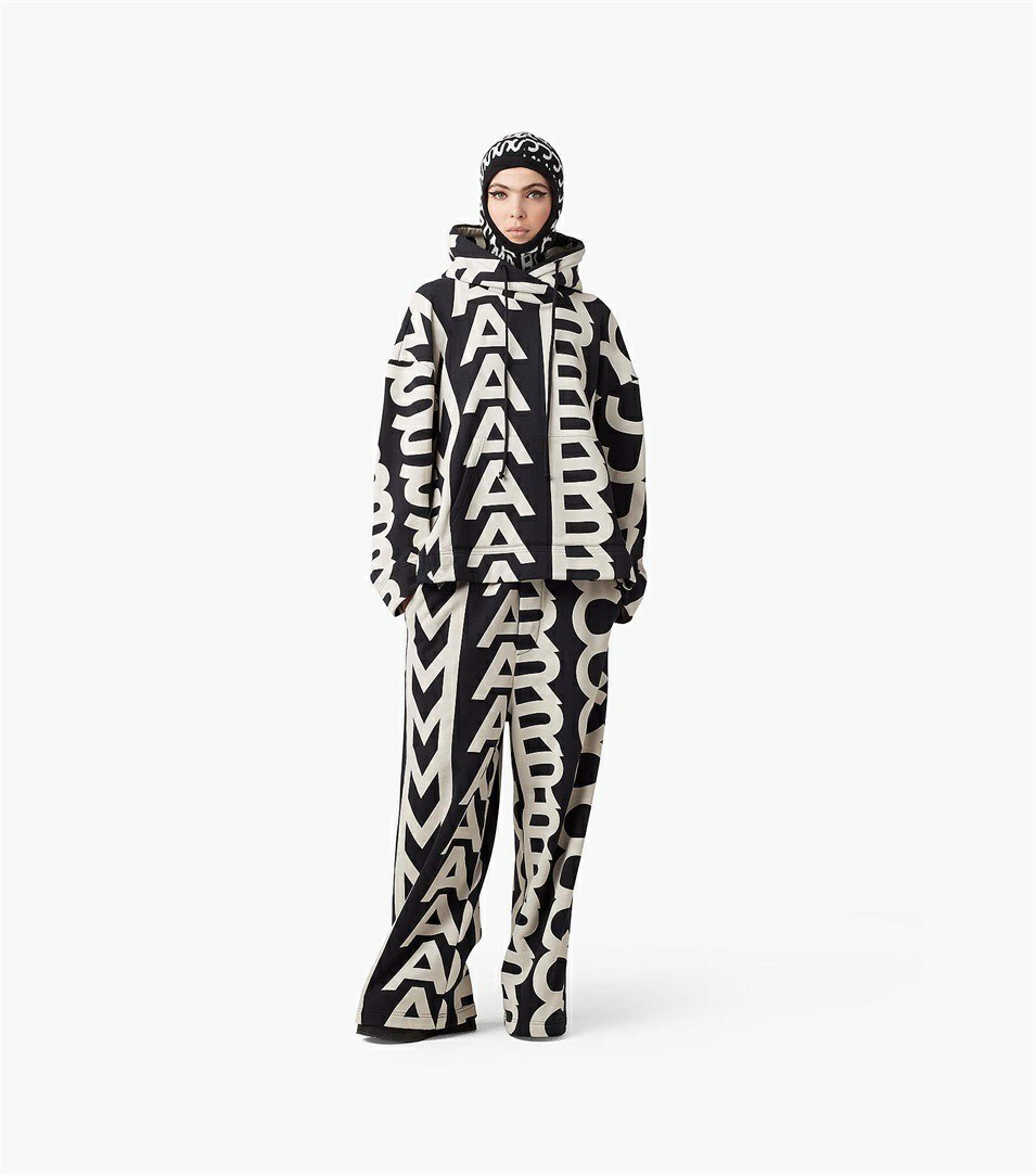 Black / White Marc Jacobs The Monogram Oversized Women's Hoodie | 7312JRGXZ