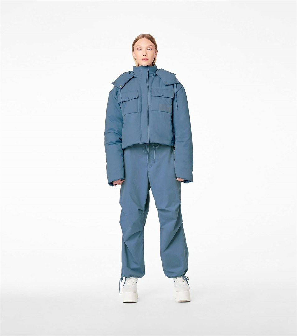 Blue Grey Marc Jacobs The Padded Cargo Women's Jackets | 3592ZAFUI