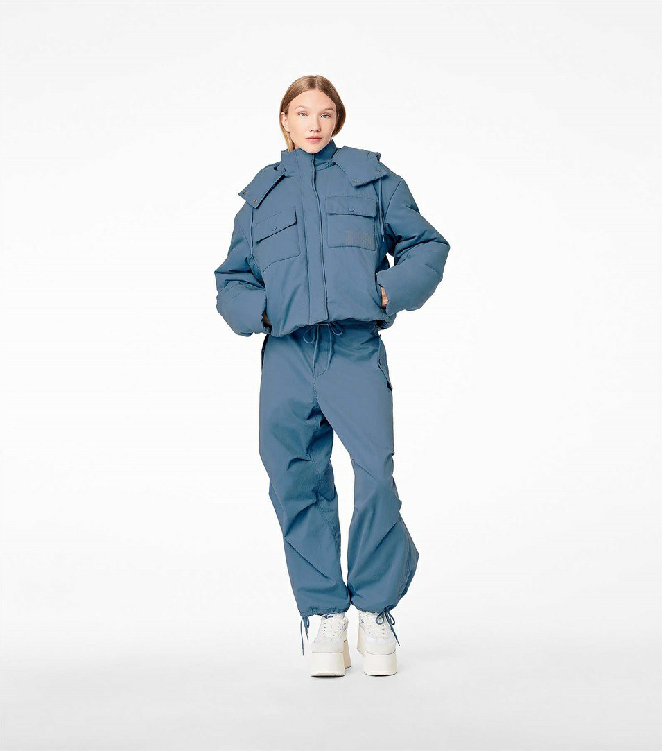 Blue Grey Marc Jacobs The Padded Cargo Women's Jackets | 3592ZAFUI