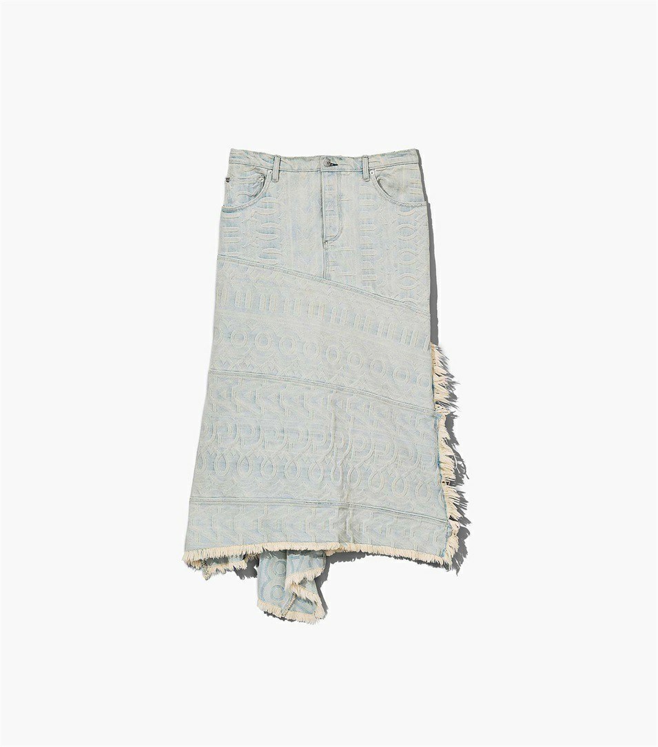 Blue Marc Jacobs The Monogram Denim Women\'s Skirts | 7128BDLXN