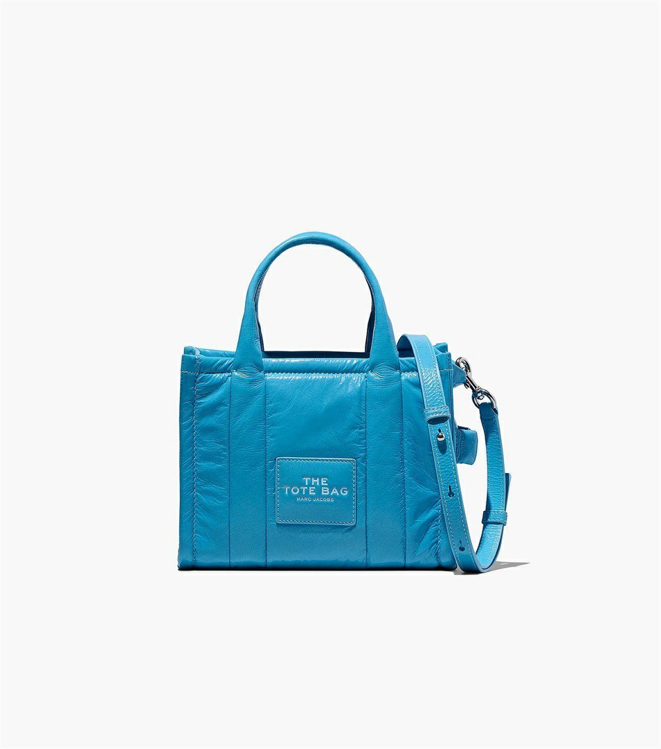 Blue Marc Jacobs The Shiny Crinkle Mini Women\'s Tote Bags | 6038JQLGU