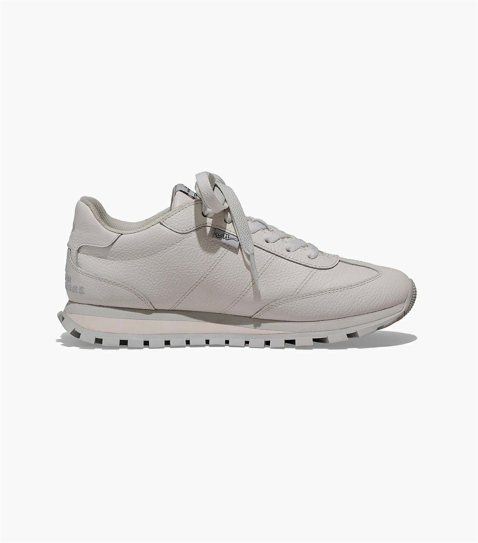 Grey Marc Jacobs The Leather Women's Sneakers | 4569RTWPS