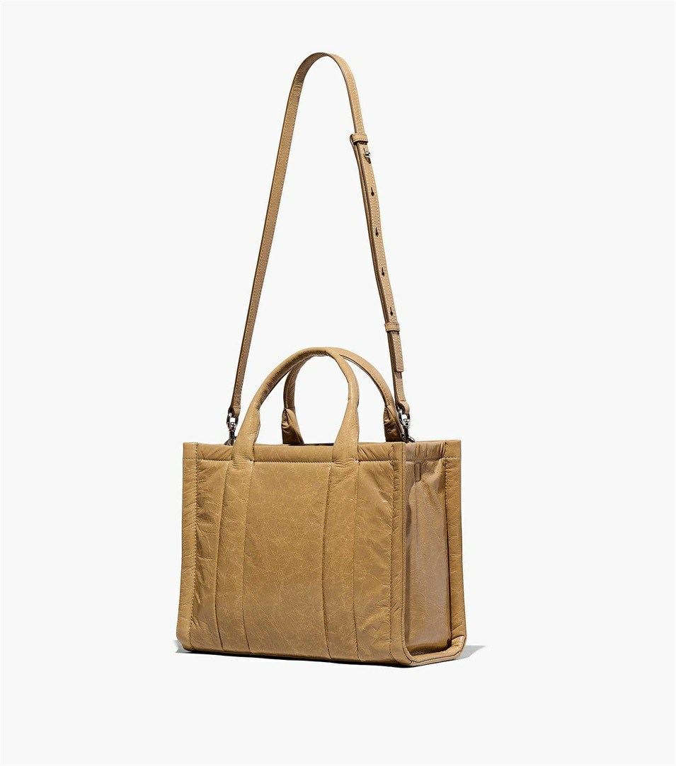 Light Brown Marc Jacobs The Shiny Crinkle Medium Women's Tote Bags | 3216SDTBQ
