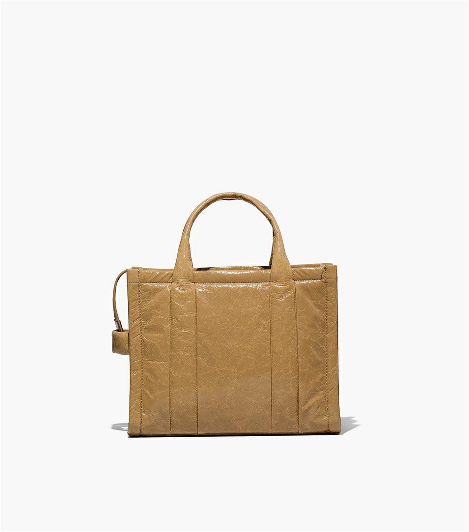 Light Brown Marc Jacobs The Shiny Crinkle Medium Women's Tote Bags | 3216SDTBQ