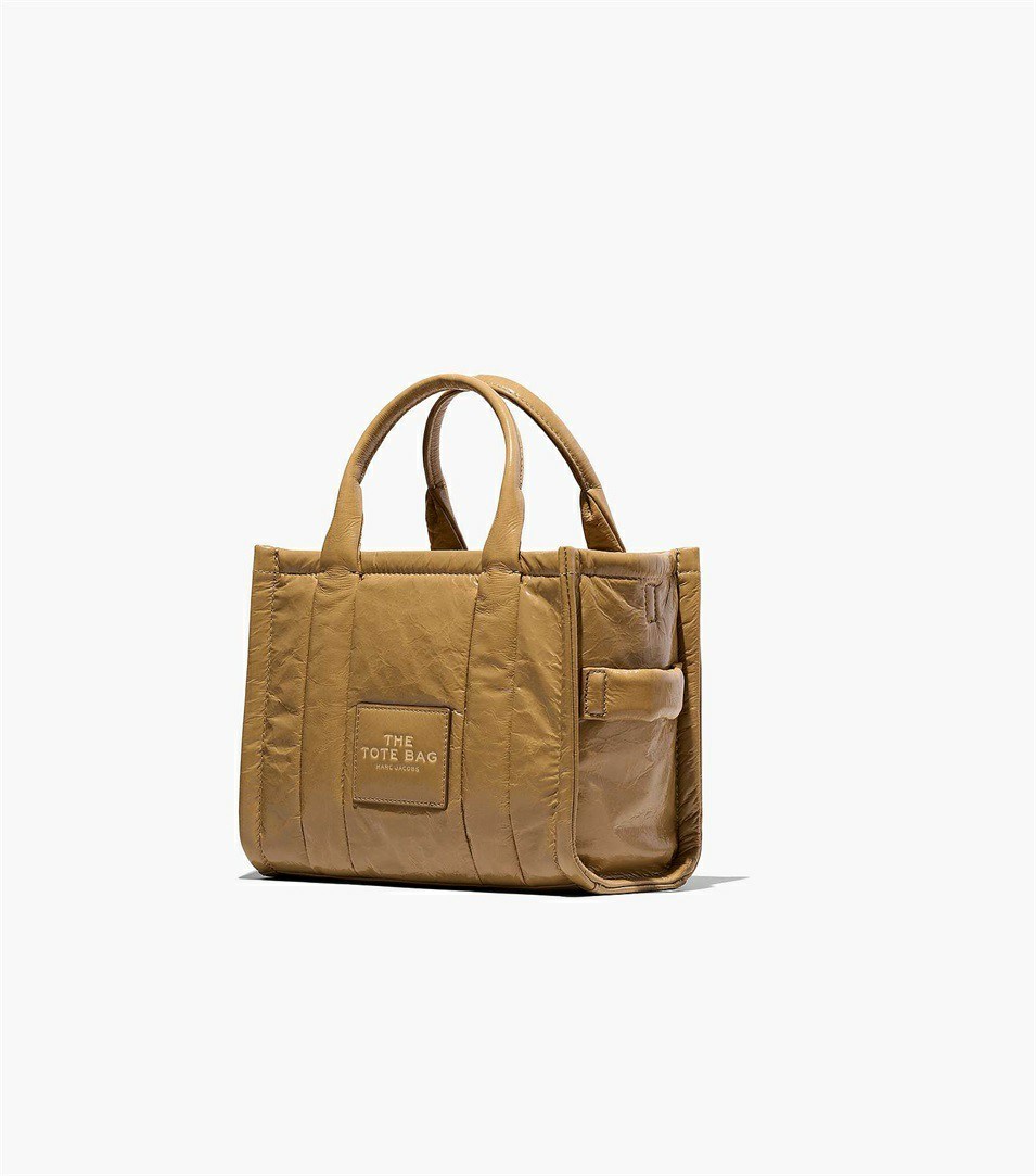 Light Brown Marc Jacobs The Shiny Crinkle Mini Women's Tote Bags | 3895WANJP
