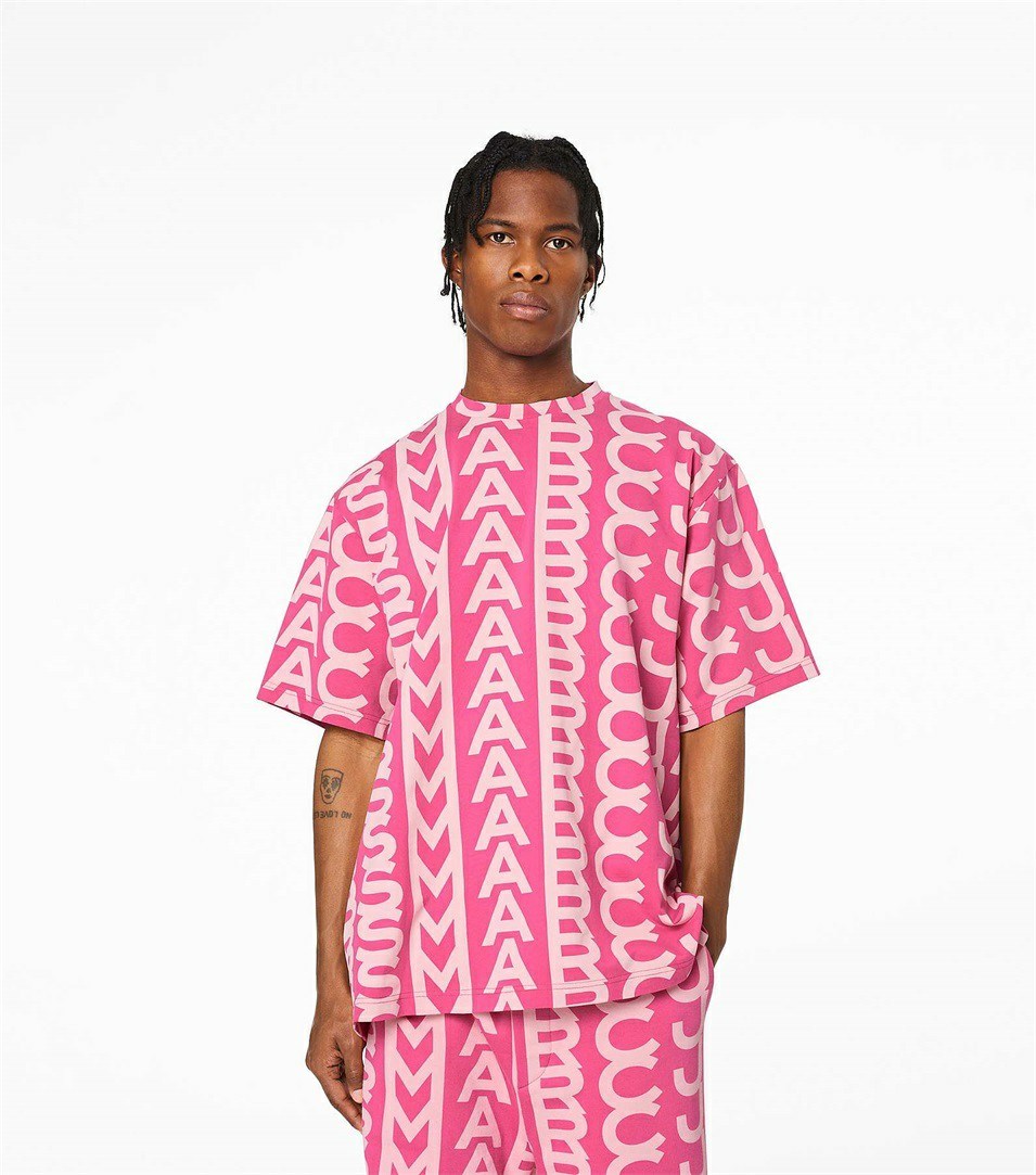 Light Pink / Pink Marc Jacobs The Monogram Big Women's T Shirts | 4538ZXJIQ
