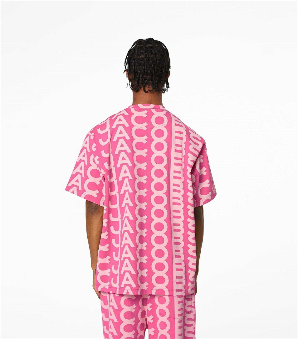 Light Pink / Pink Marc Jacobs The Monogram Big Women's T Shirts | 4538ZXJIQ