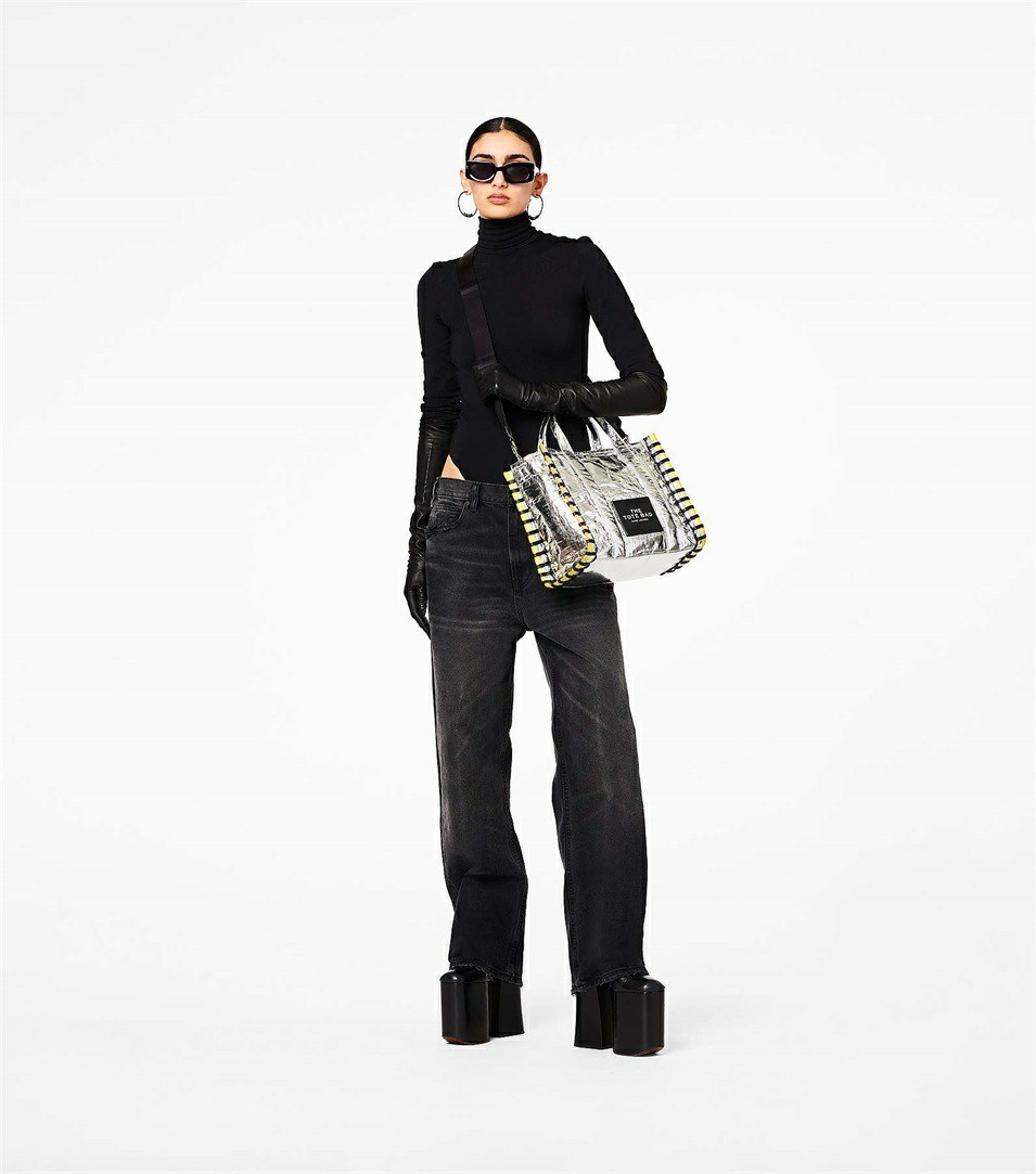 Silver Marc Jacobs The Tarp Medium Women's Tote Bags | 7289YHQKF