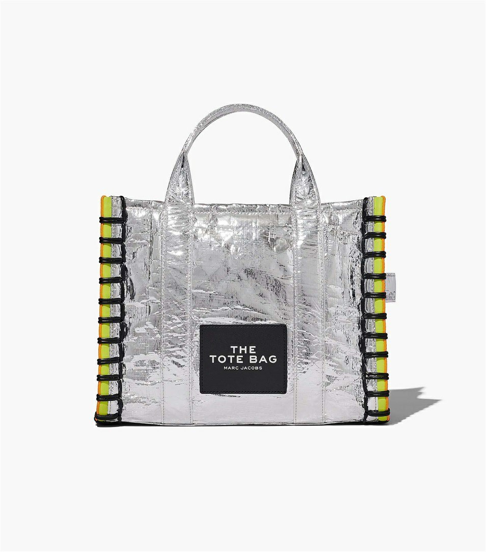 Silver Marc Jacobs The Tarp Medium Women\'s Tote Bags | 7289YHQKF