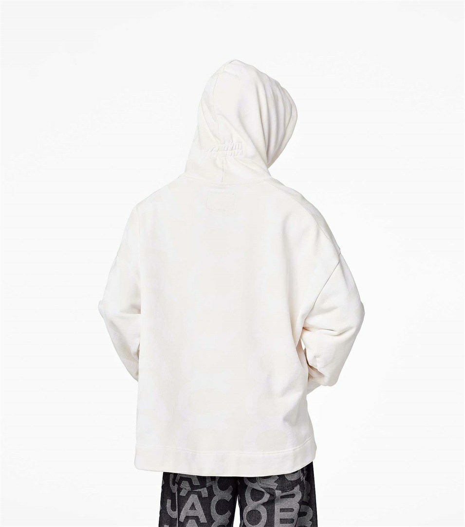 White Marc Jacobs The Monogram Oversized Women's Hoodie | 3521TIQSV
