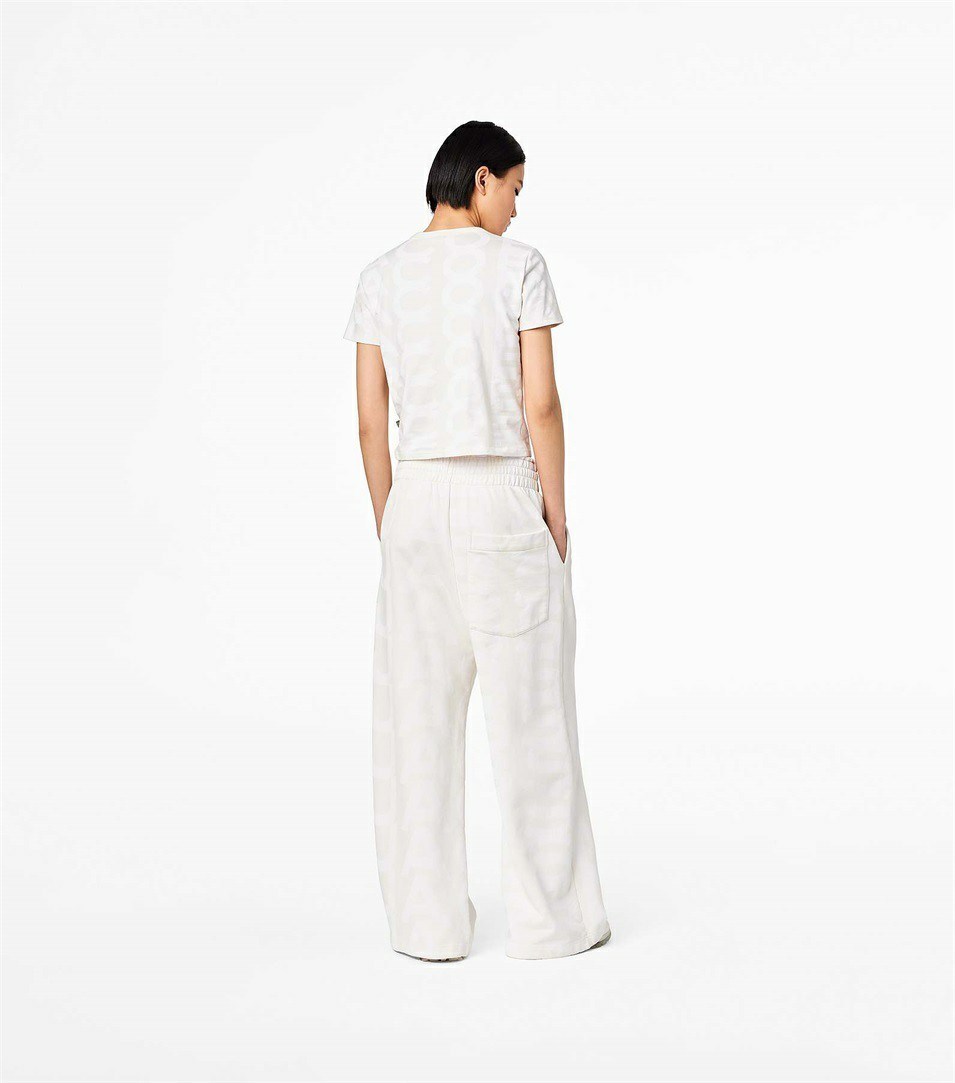 White Marc Jacobs The Monogram Oversized Women's Pants | 8627CNLFY