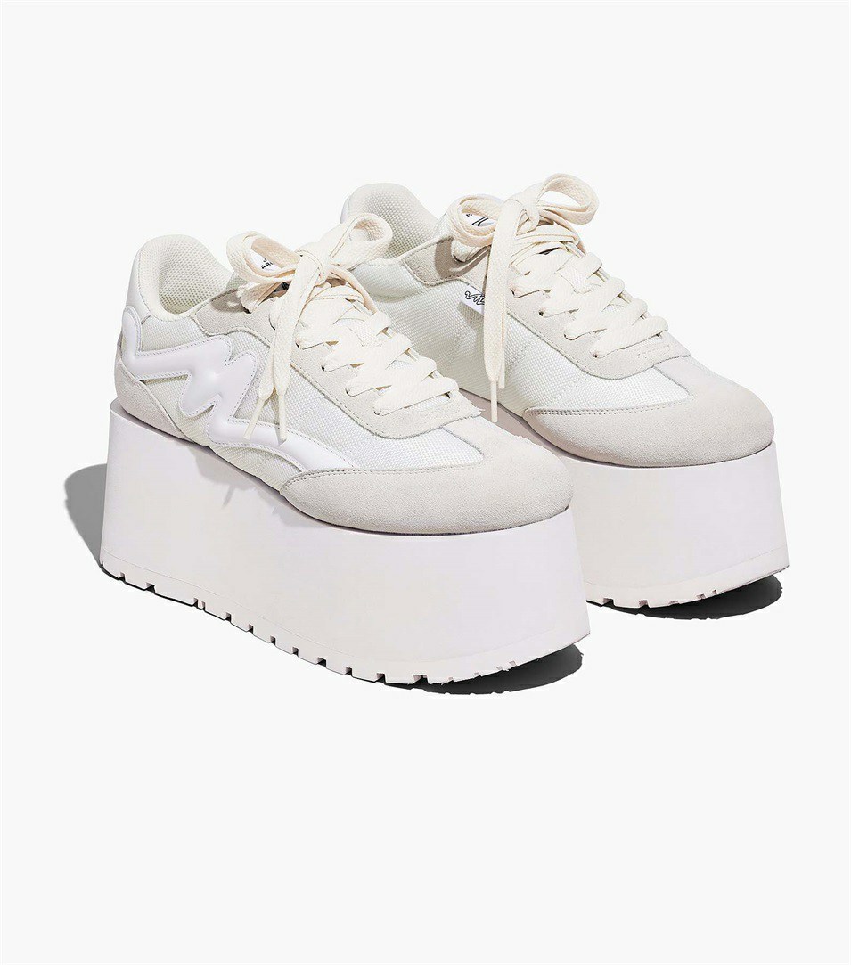 White Marc Jacobs The Platform Women\'s Sneakers | 0154CVBDP
