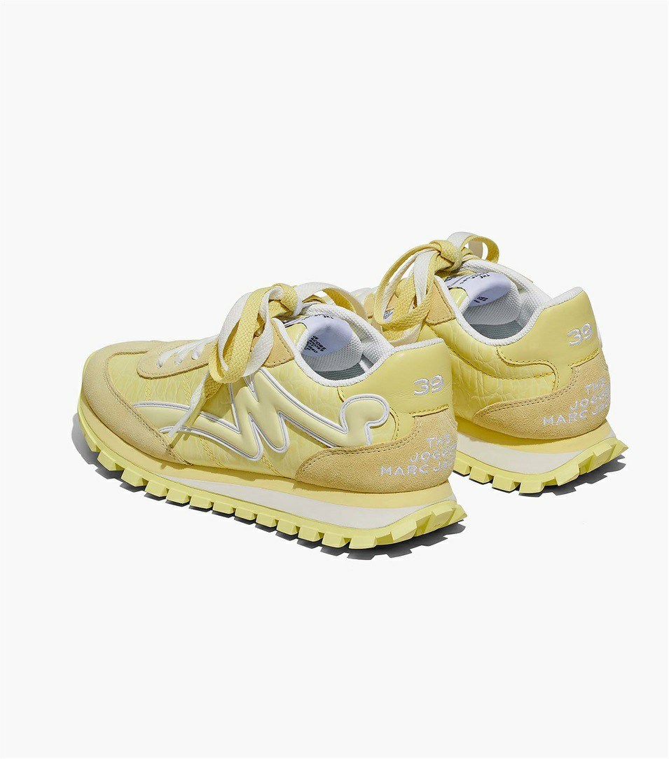Yellow Marc Jacobs The Croc-Embossed Women's Sneakers | 7593ZNMWE
