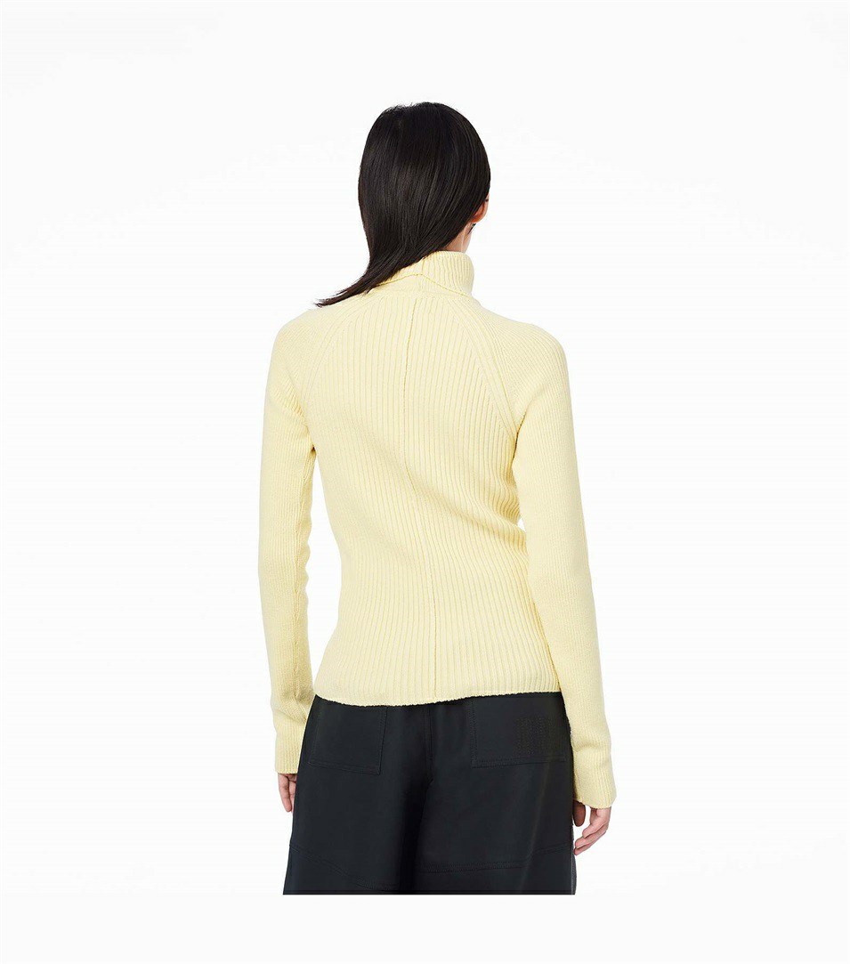 Yellow Marc Jacobs The Ribbed Turtleneck Women's Sweaters | 7894RFIDT