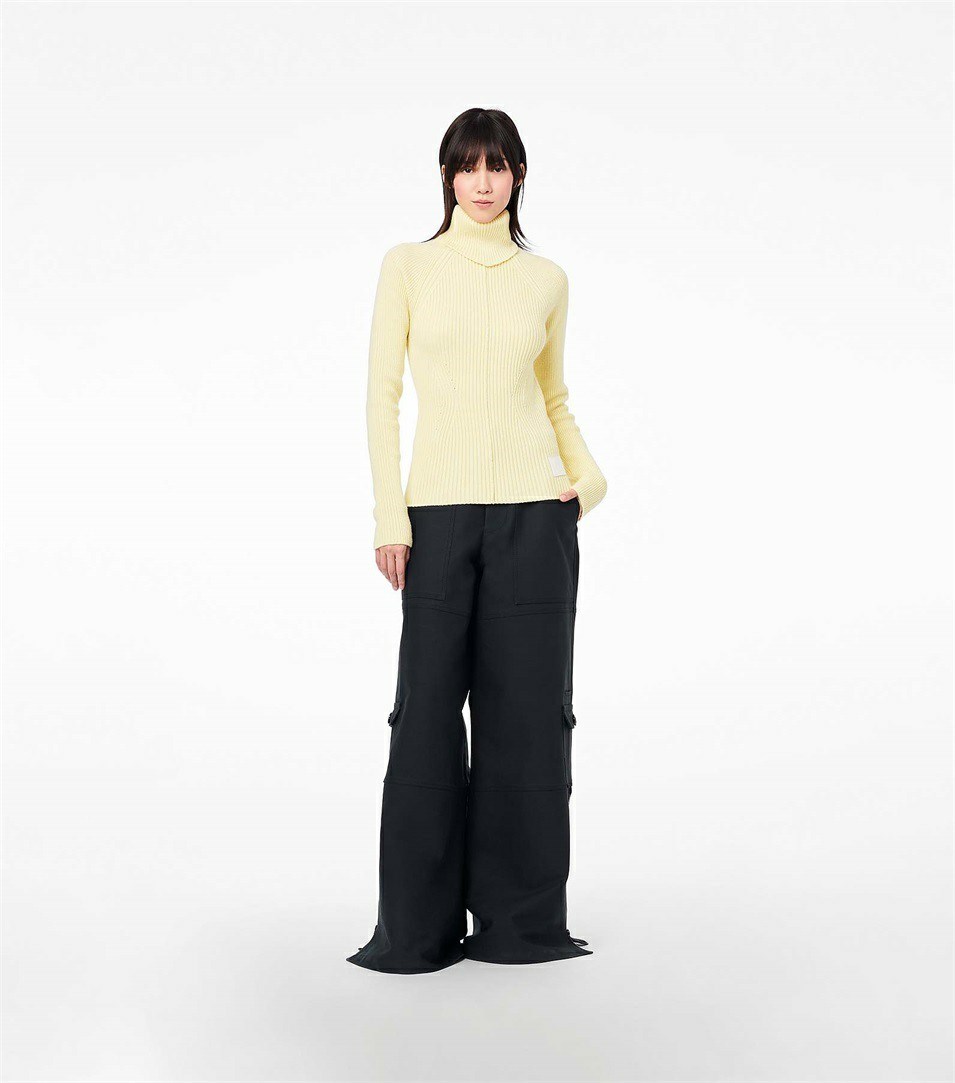 Yellow Marc Jacobs The Ribbed Turtleneck Women's Sweaters | 7894RFIDT