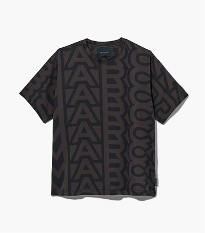 Black / Grey Marc Jacobs The Monogram Big Women's T Shirts | 9281JEFWN