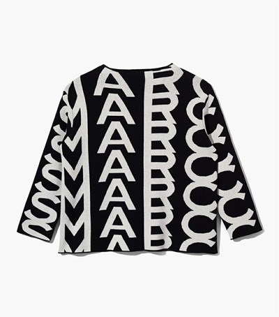 Black / White Marc Jacobs The Monogram Oversized Knit Women's Jumpers | 1597EDBIX