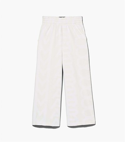 White Marc Jacobs The Monogram Oversized Women's Pants | 8627CNLFY
